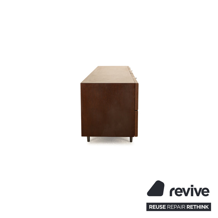 Minotti Morrison Wood Glass Sideboard Brown Chest of Drawers