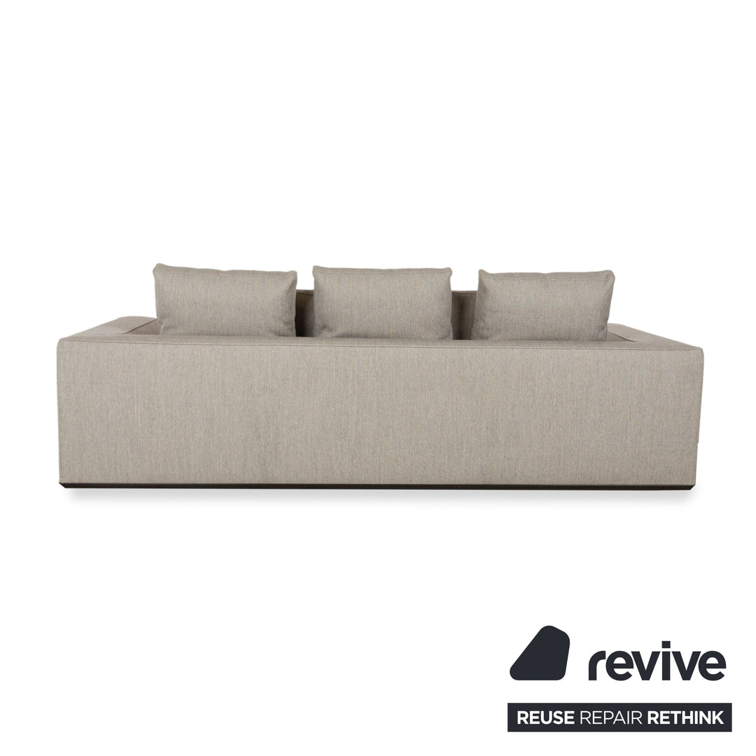 Minotti Powell Fabric Three-Seater Gray Sofa Couch