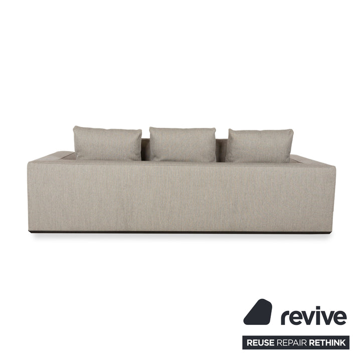 Minotti Powell Fabric Three-Seater Gray Sofa Couch
