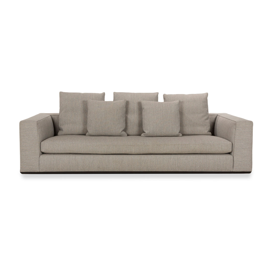 Minotti Powell Fabric Three-Seater Gray Sofa Couch