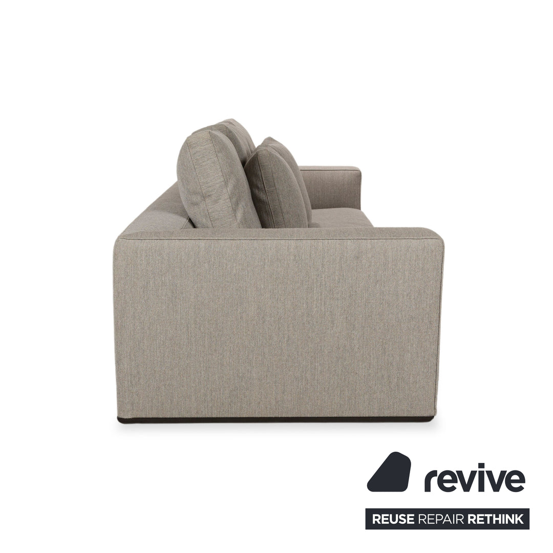 Minotti Powell Fabric Three-Seater Gray Sofa Couch