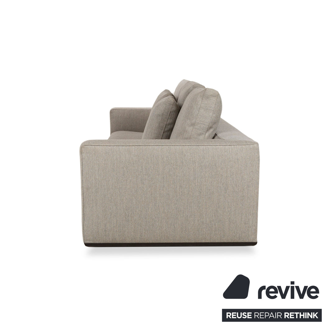 Minotti Powell Fabric Three-Seater Gray Sofa Couch