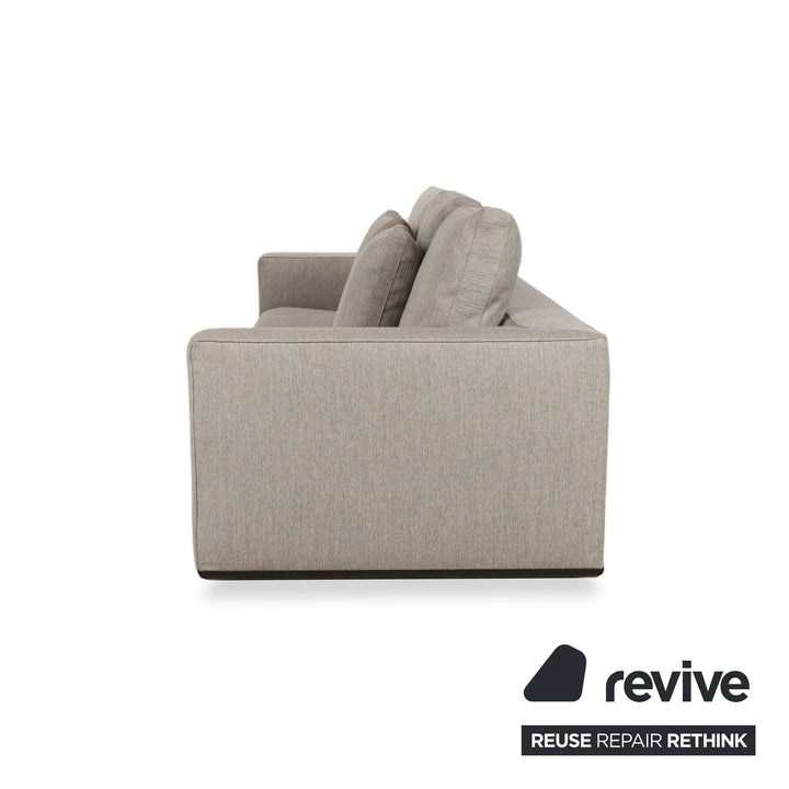Minotti Powell Fabric Three-Seater Gray Sofa Couch