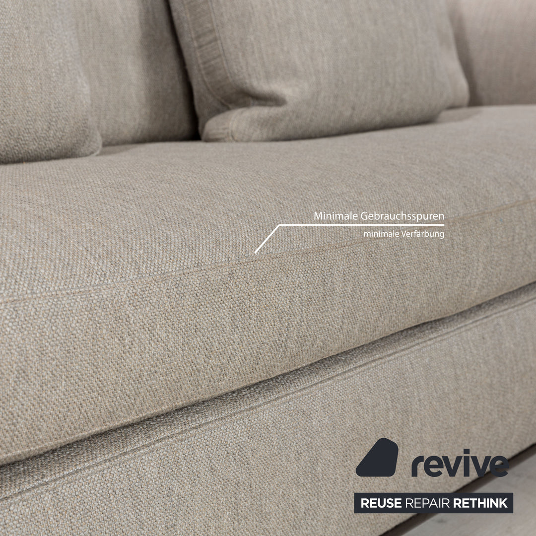 Minotti Powell Fabric Three-Seater Gray Sofa Couch