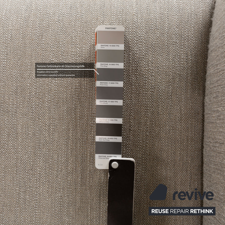 Minotti Powell Fabric Three-Seater Gray Sofa Couch