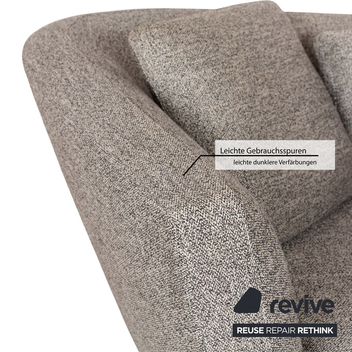 Minotti Seymour Fabric Four Seater Sofa Couch Grey White Black