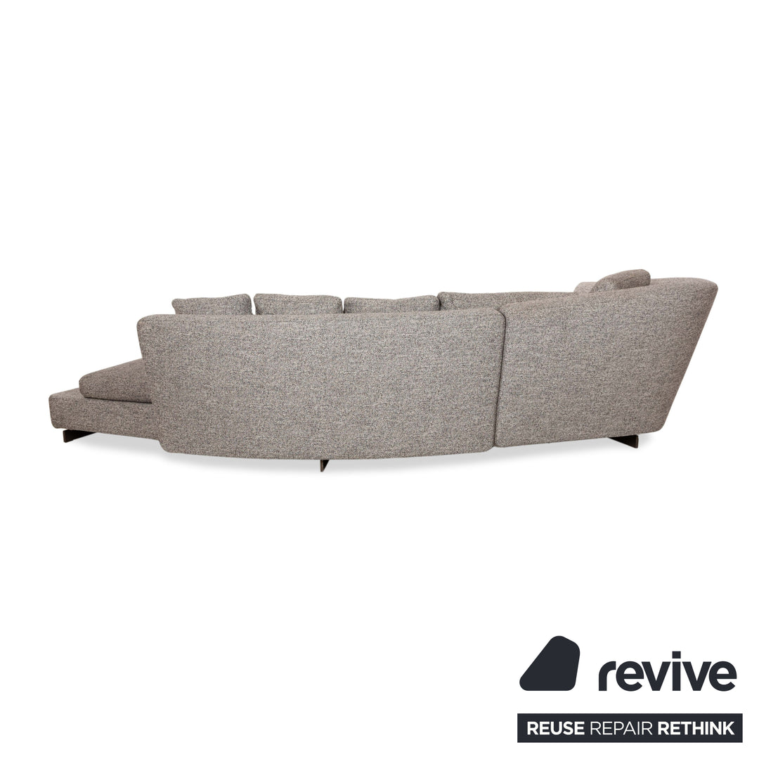 Minotti Seymour Fabric Four Seater Sofa Couch Grey White Black