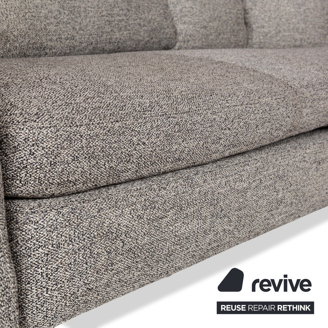 Minotti Seymour Fabric Four Seater Sofa Couch Grey White Black