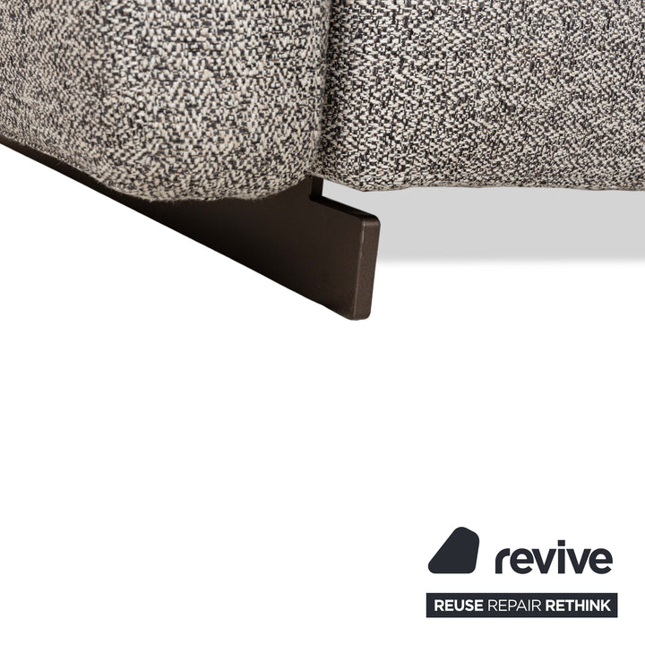 Minotti Seymour Fabric Four Seater Sofa Couch Grey White Black