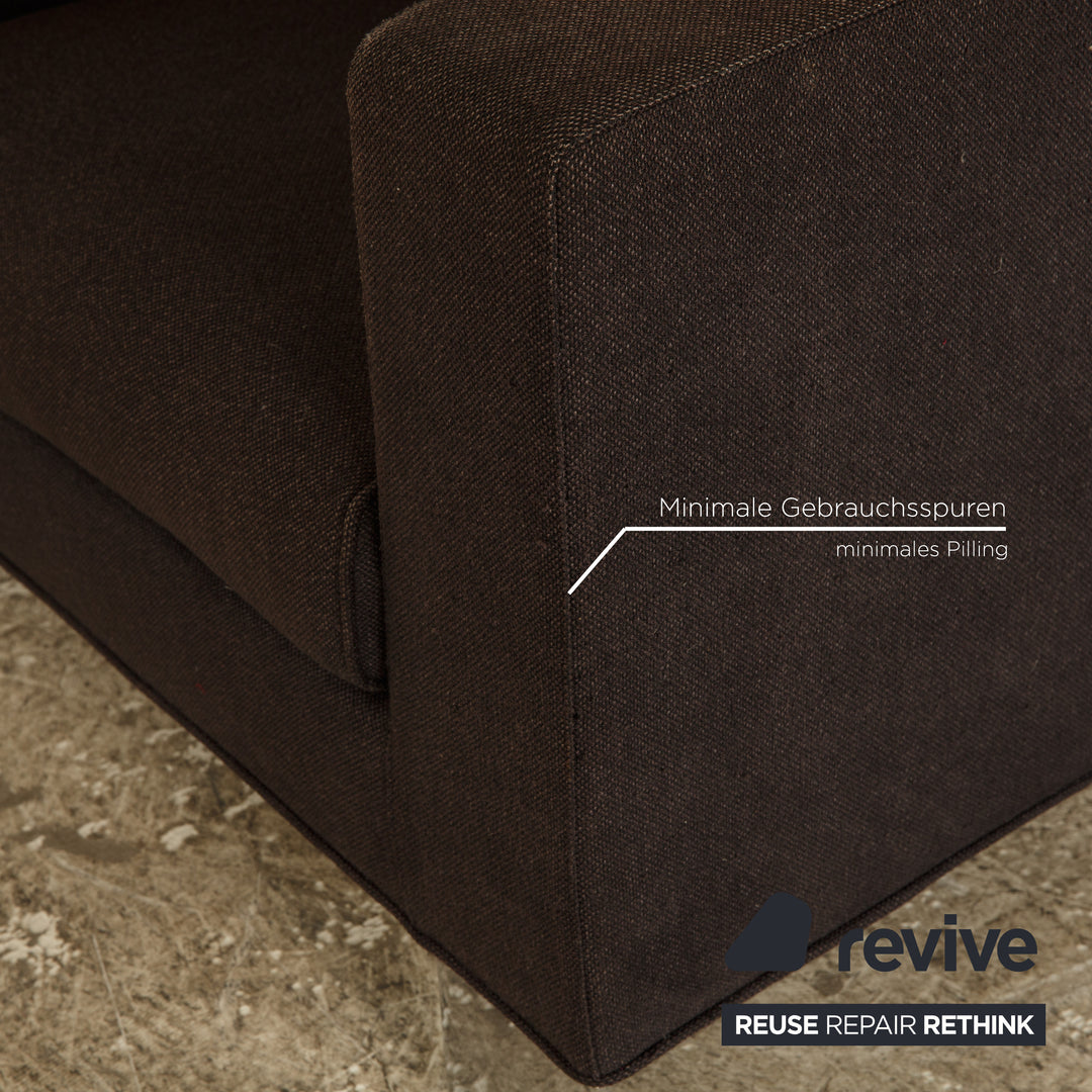 Minotti Fabric Armchair Set Grey Brown