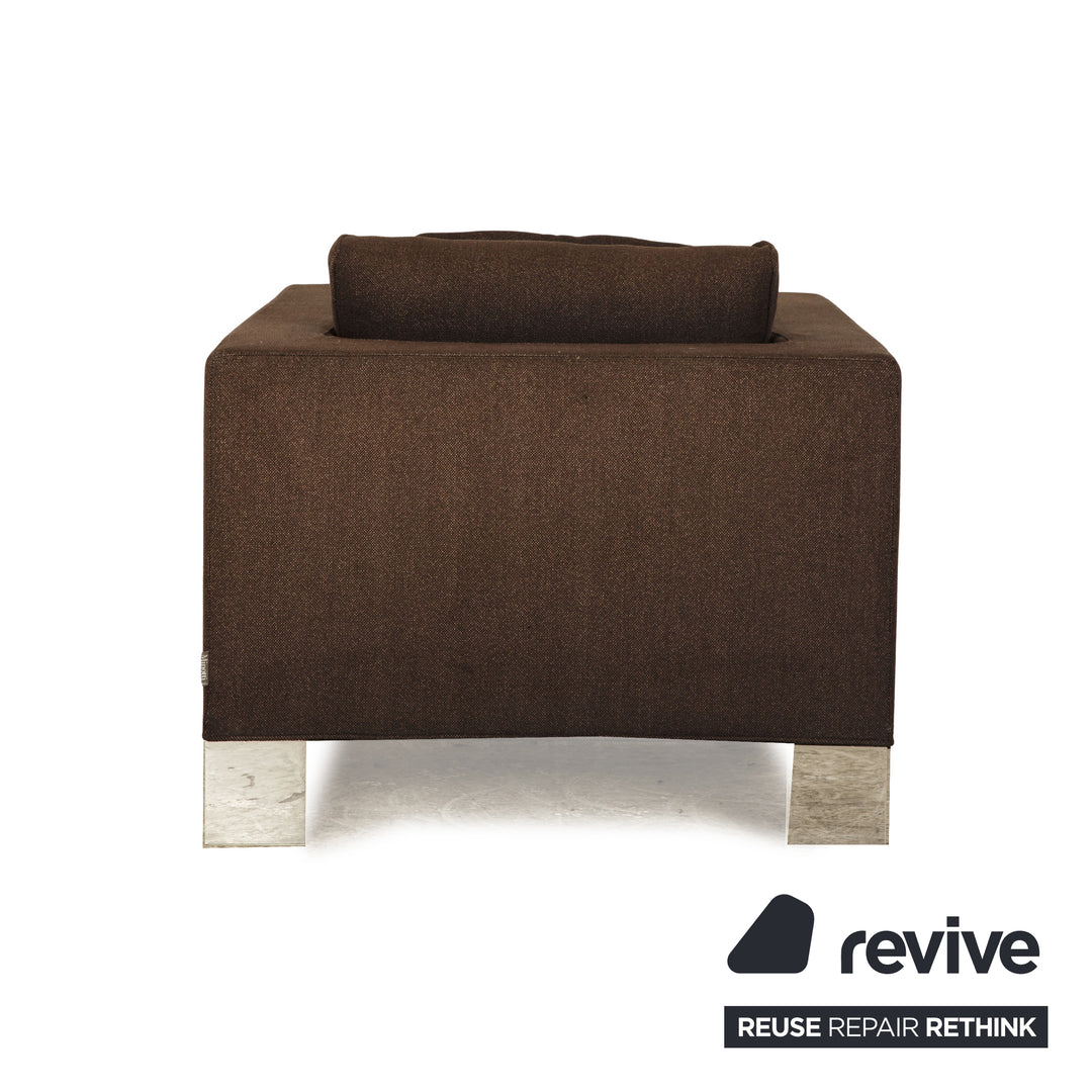 Minotti Fabric Armchair Set Grey Brown