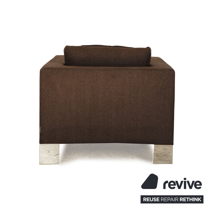 Minotti Fabric Armchair Set Grey Brown