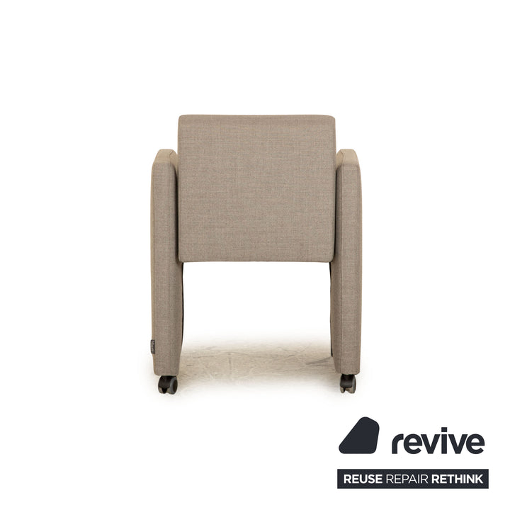 Minotti fabric armchair set light grey club chair