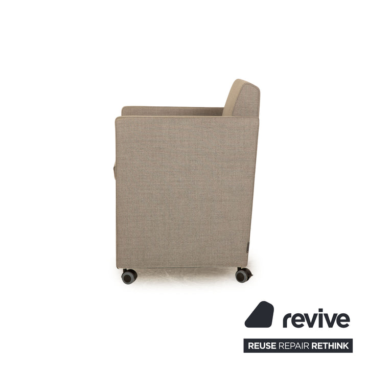 Minotti fabric armchair light grey club chair