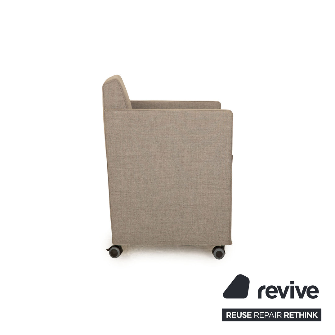 Minotti fabric armchair light grey club chair