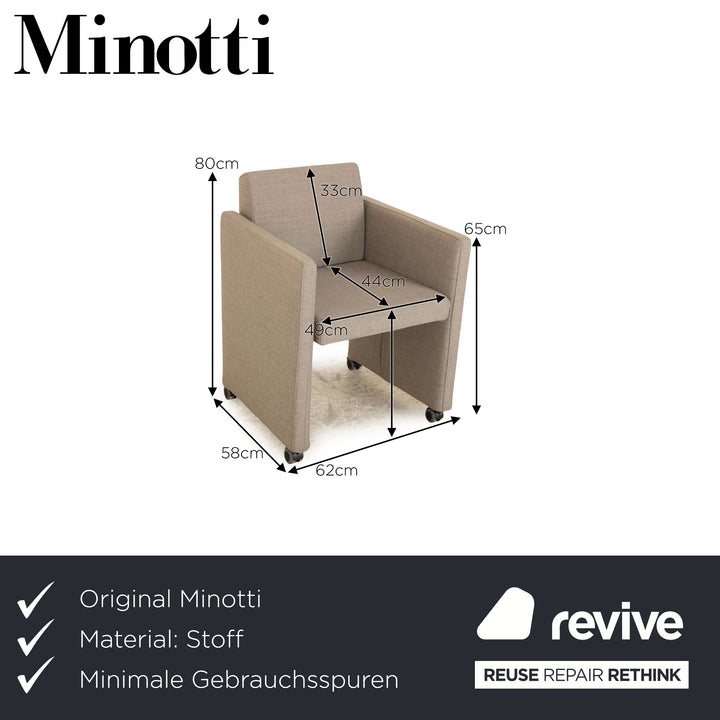 Minotti fabric armchair light grey club chair
