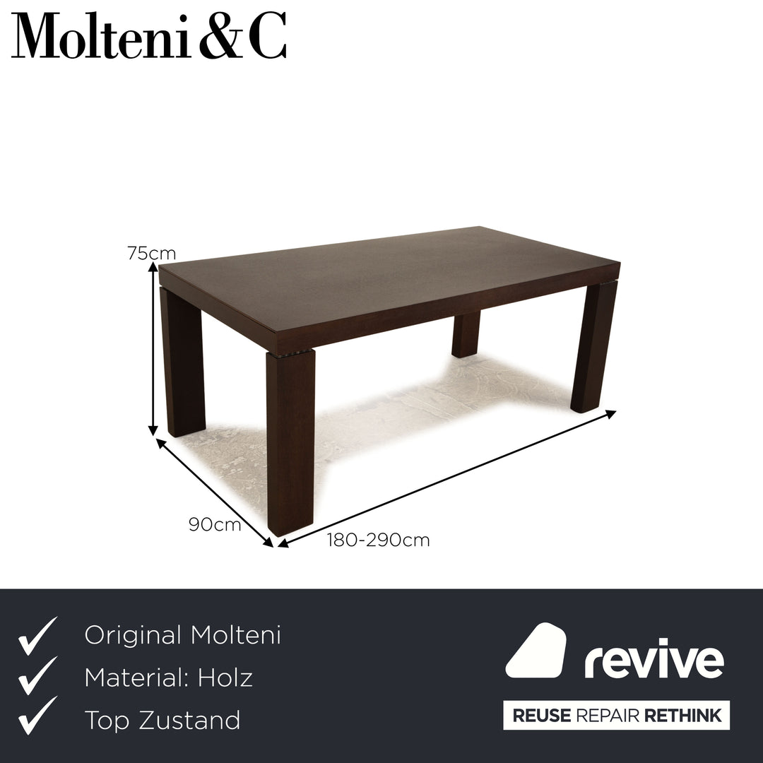 Molteni Globo wooden dining table brown extendable function