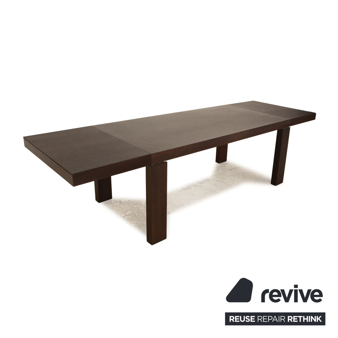 Molteni Globo wooden dining table brown extendable function