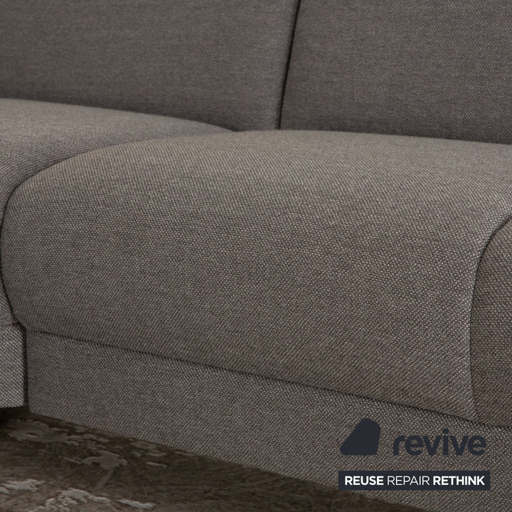 Canapé d'angle Mondo Luminara en tissu gris fonction manuelle