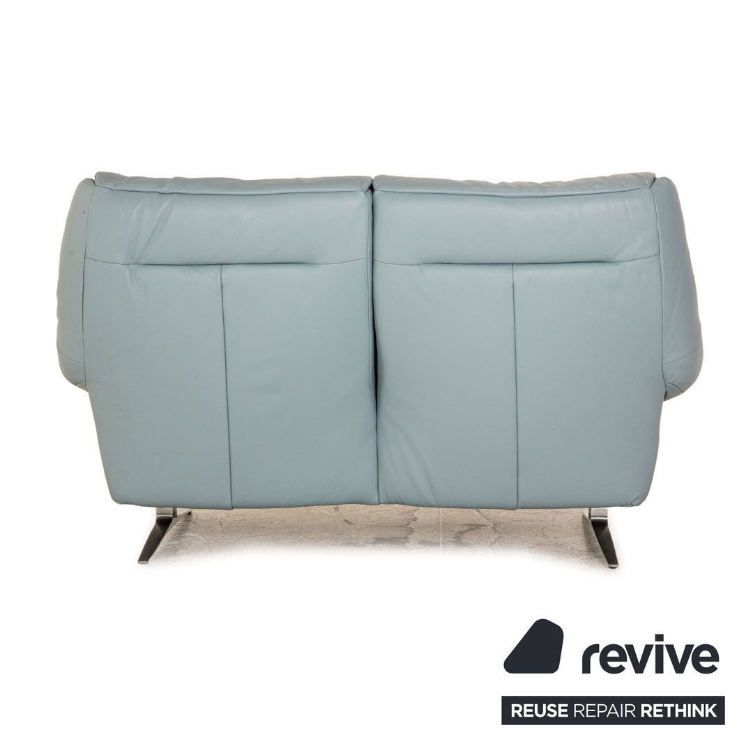 Mondo Malu Leder Zweisitzer Blau Hellblau Sofa Couch