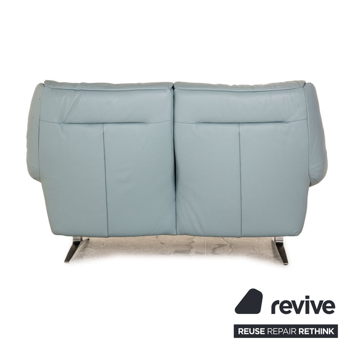 Mondo Malu Leder Zweisitzer Blau Hellblau Sofa Couch