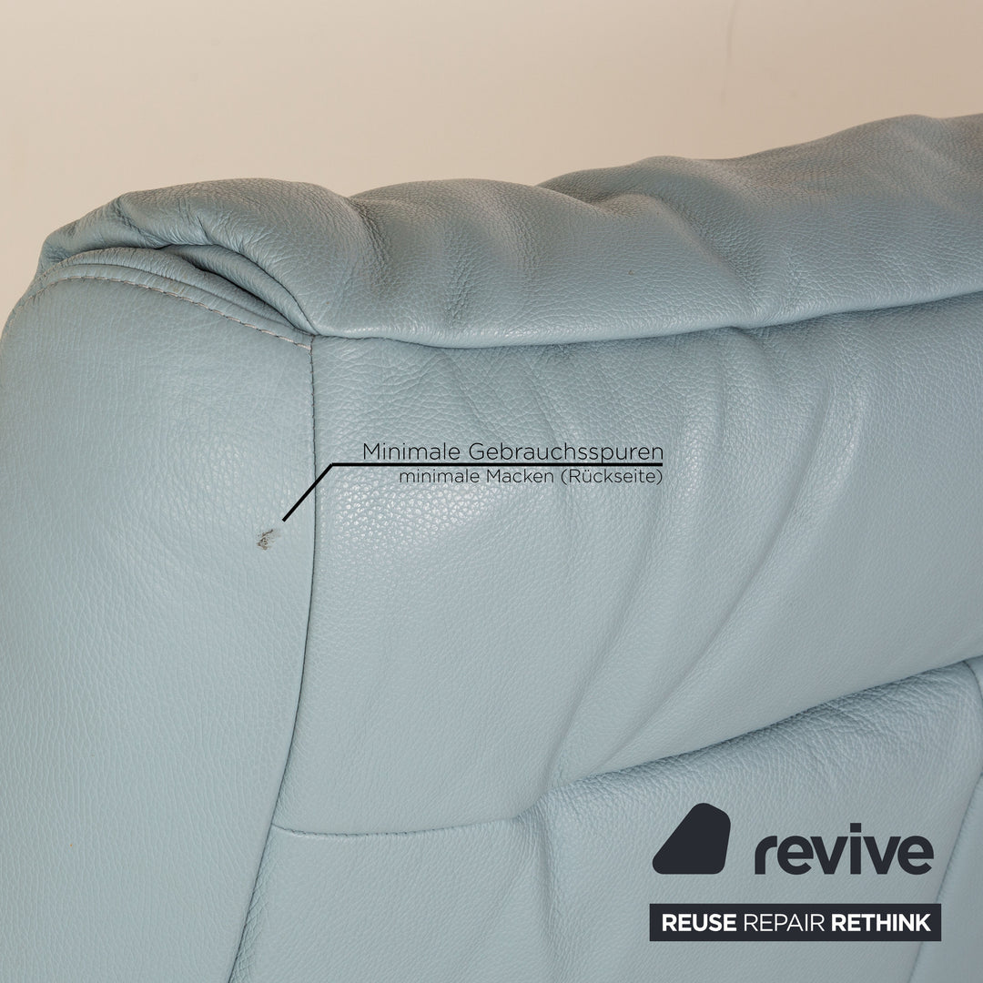 Mondo Malu Leder Zweisitzer Blau Hellblau Sofa Couch