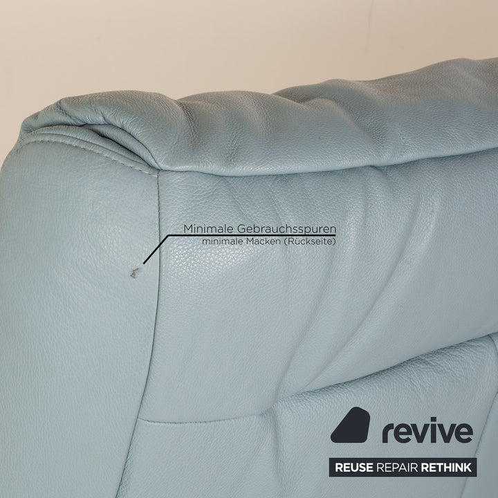 Mondo Malu Leder Zweisitzer Blau Hellblau Sofa Couch