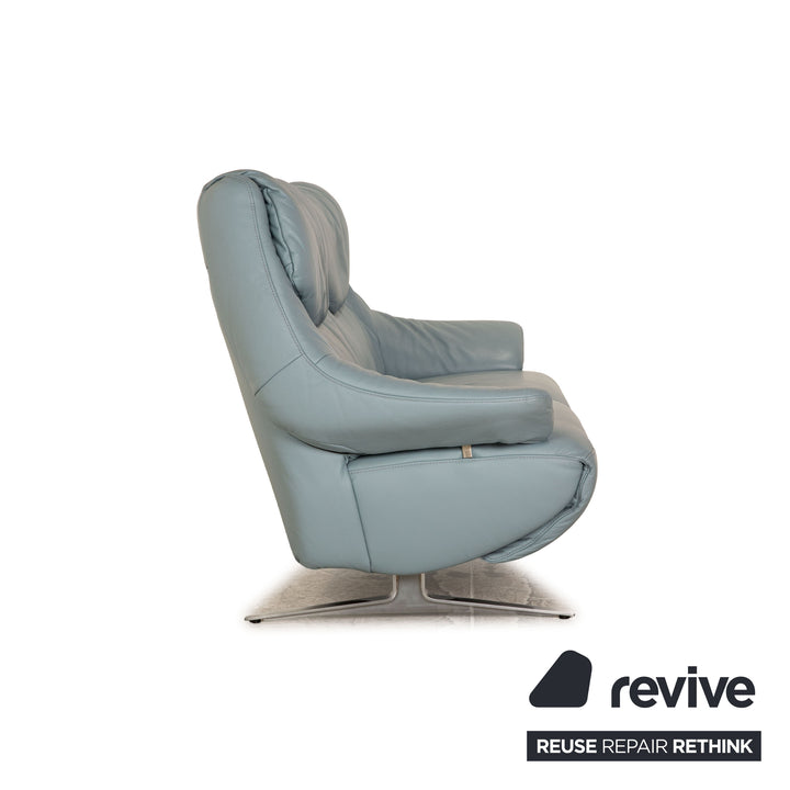 Mondo Malu Leder Zweisitzer Blau Hellblau Sofa Couch