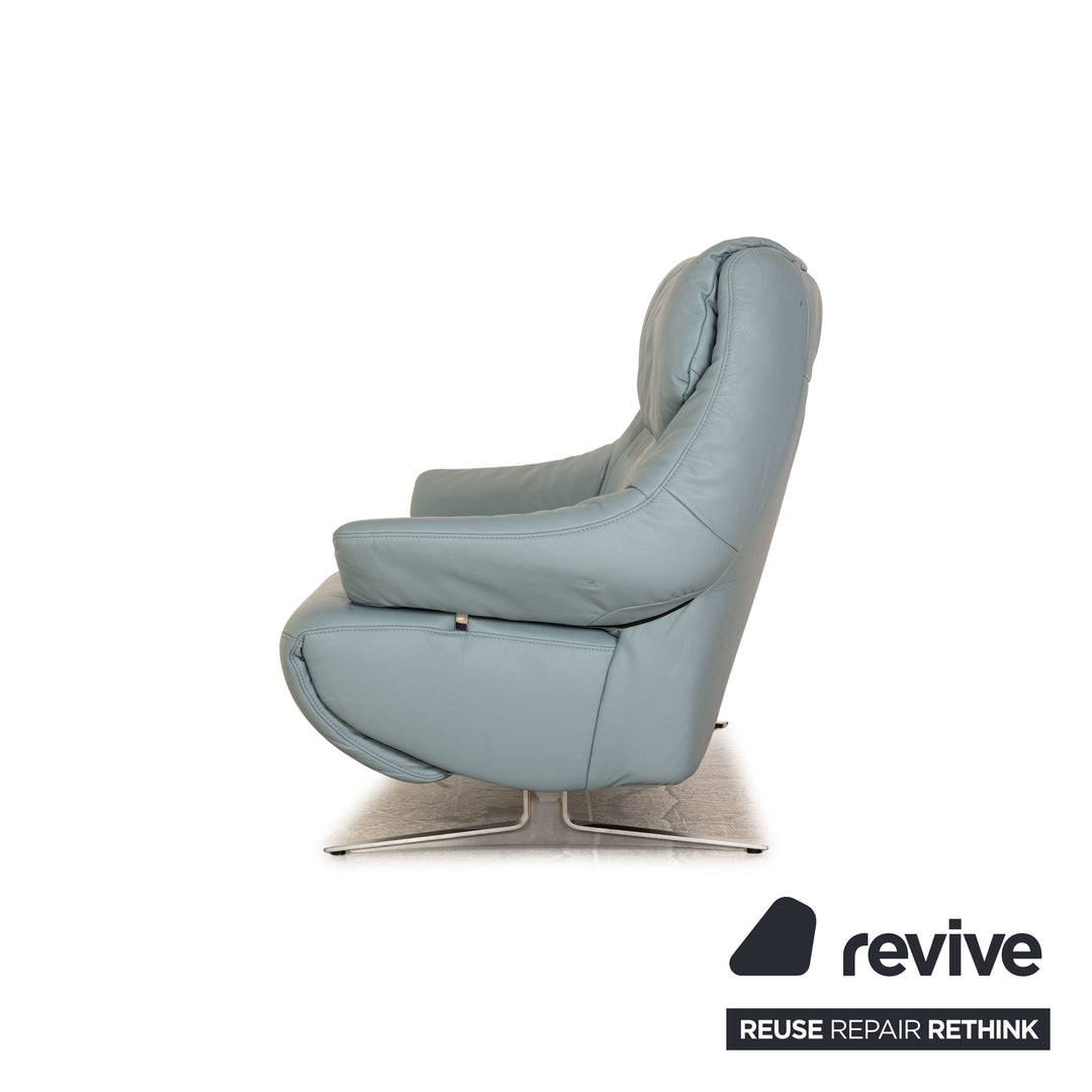 Mondo Malu Leder Zweisitzer Blau Hellblau Sofa Couch