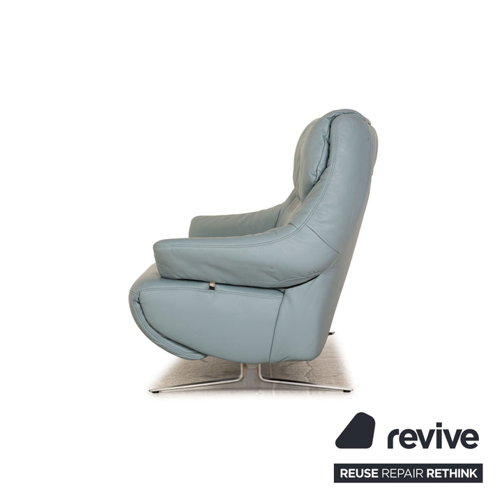 Mondo Malu Leder Zweisitzer Blau Hellblau Sofa Couch