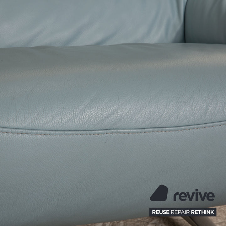 Mondo Malu Leder Zweisitzer Blau Hellblau Sofa Couch