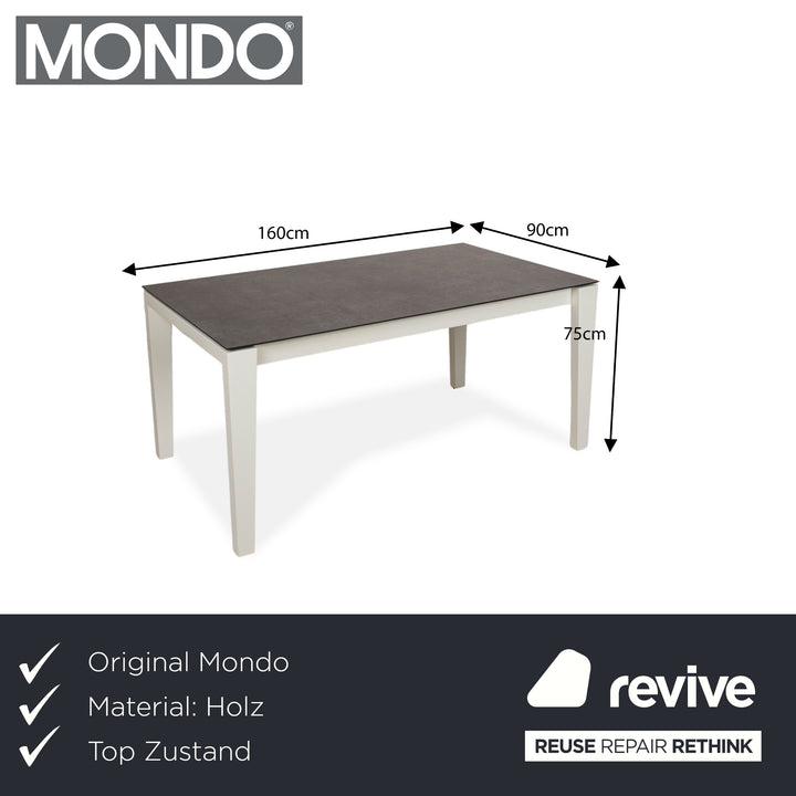 Mondo Qbis Dining Table Wood Resin Grey White