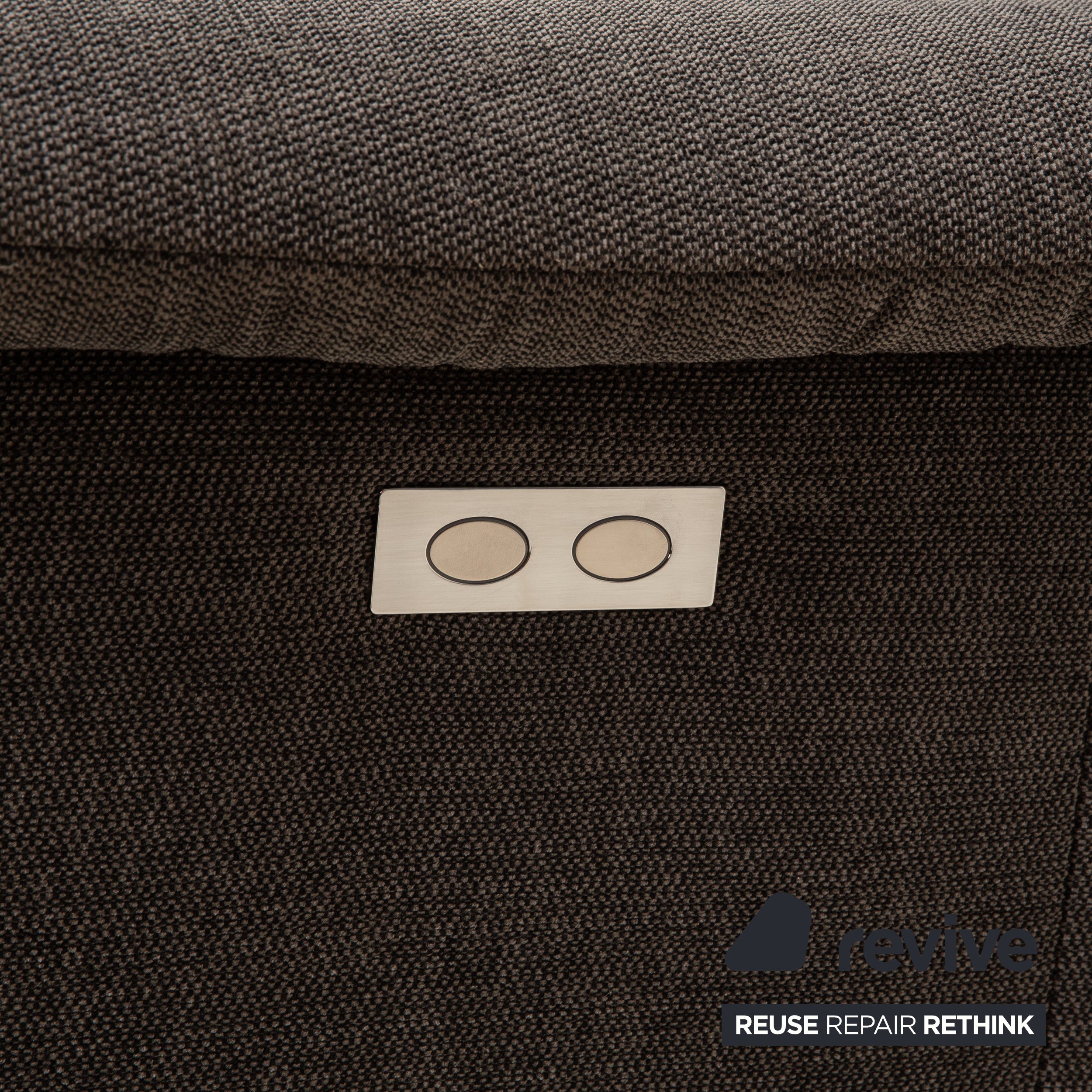 Musterring Chenille Stoff Ecksofa Grau elektrische Funktion Recamiere Links Sofa Couch