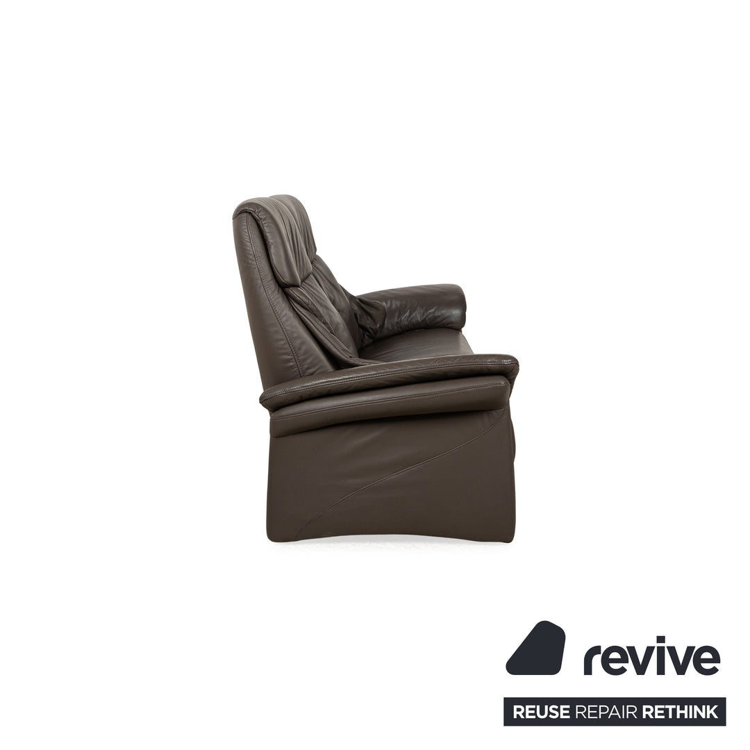 Musterring Leder Zweisitzer Braun manuelle Funktion Sofa Couch