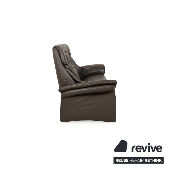 Musterring Leder Zweisitzer Braun manuelle Funktion Sofa Couch