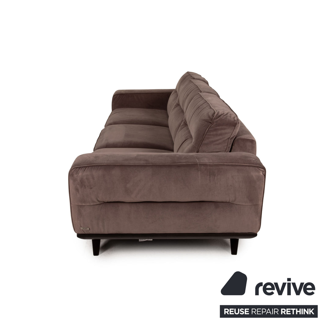 Natuzzi Audacia Fabric Sofa Brown Three Seater Couch