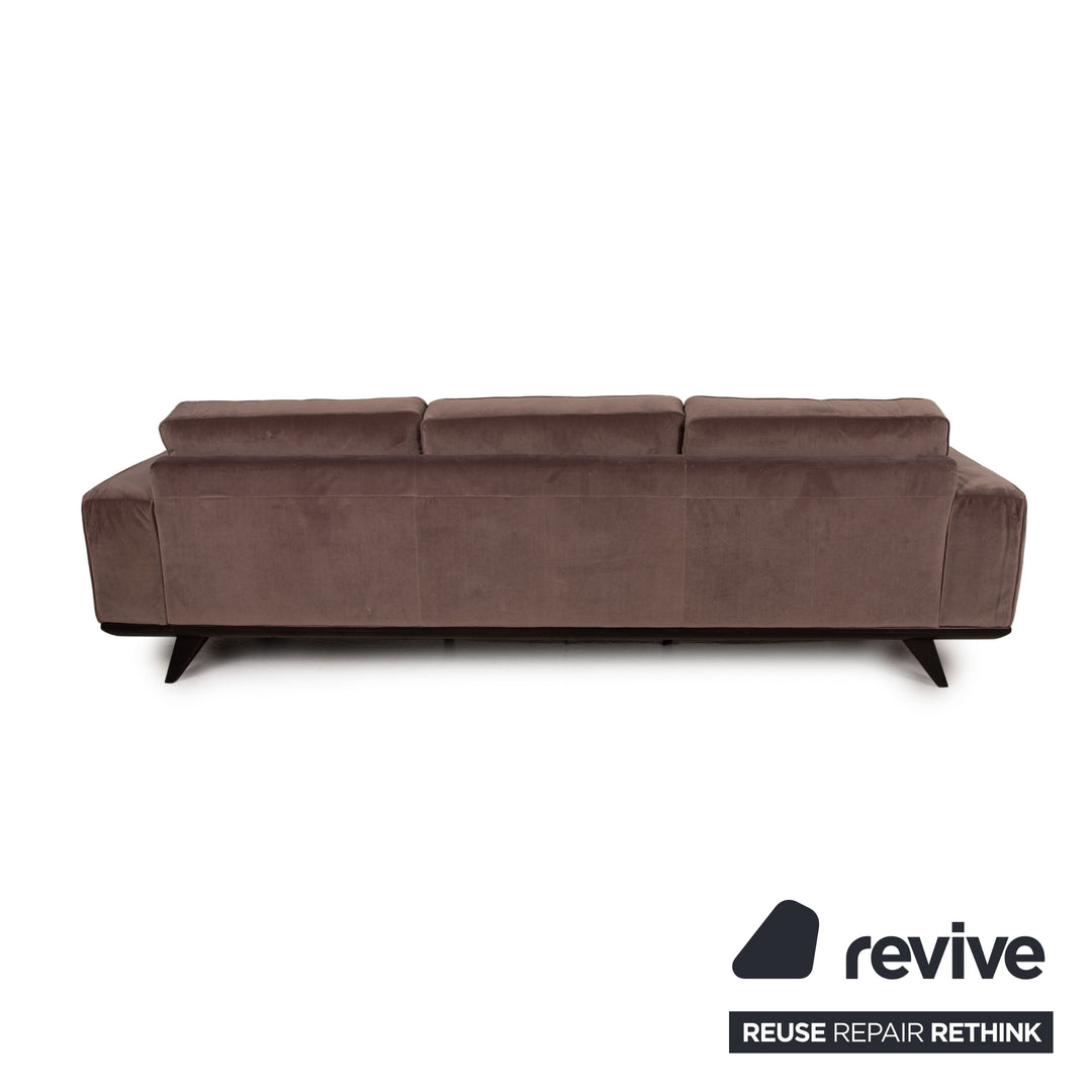 Natuzzi Audacia Fabric Sofa Brown Three Seater Couch