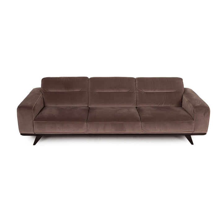 Natuzzi Audacia Fabric Sofa Brown Three Seater Couch