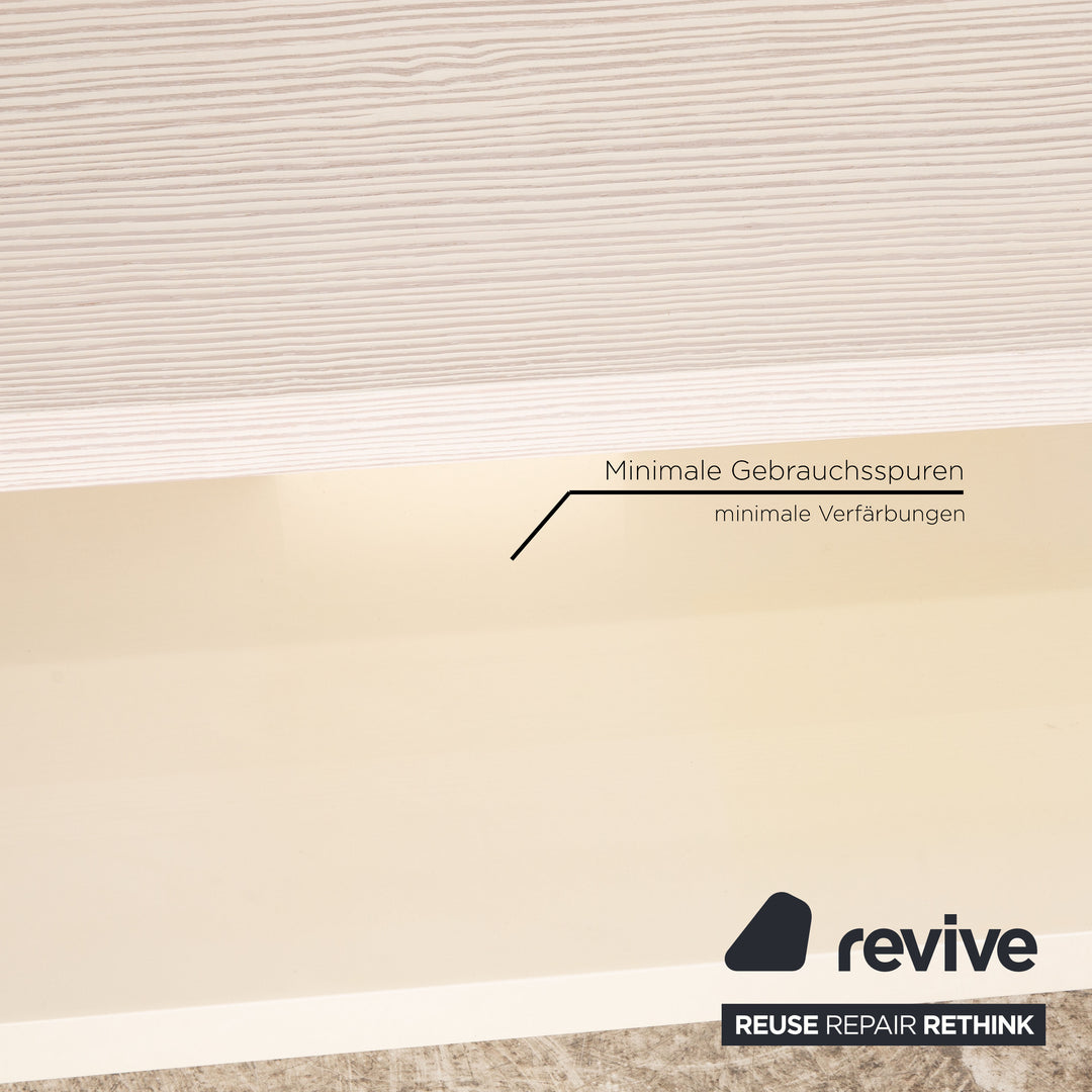 Table basse en bois Natuzzi fonction crème