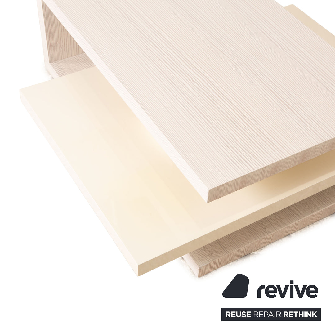 Table basse en bois Natuzzi fonction crème