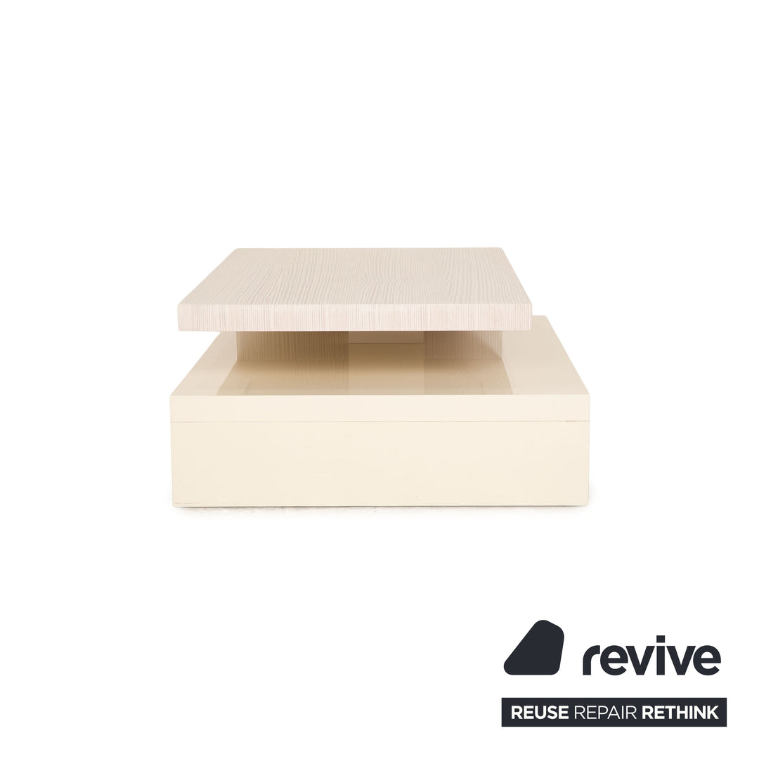 Table basse en bois Natuzzi fonction crème
