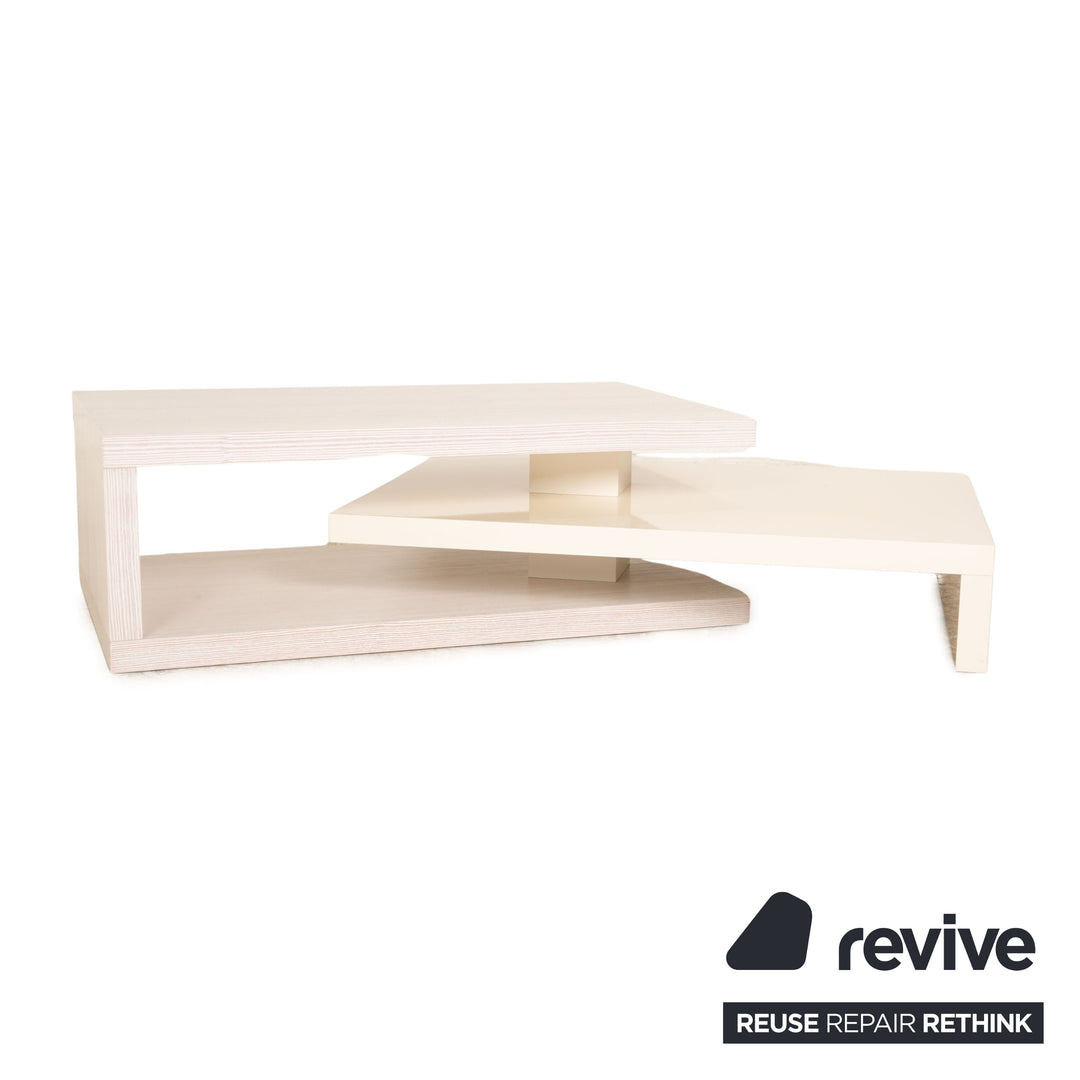 Table basse en bois Natuzzi fonction crème