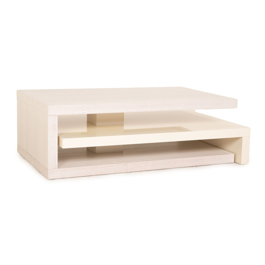 Table basse en bois Natuzzi fonction crème
