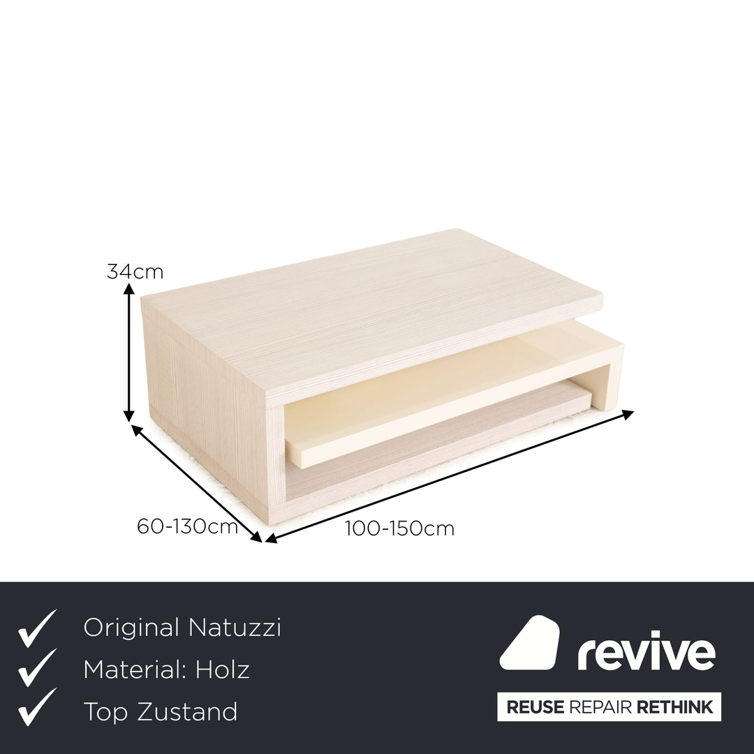 Table basse en bois Natuzzi fonction crème