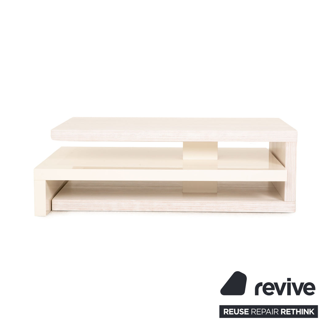Table basse en bois Natuzzi fonction crème