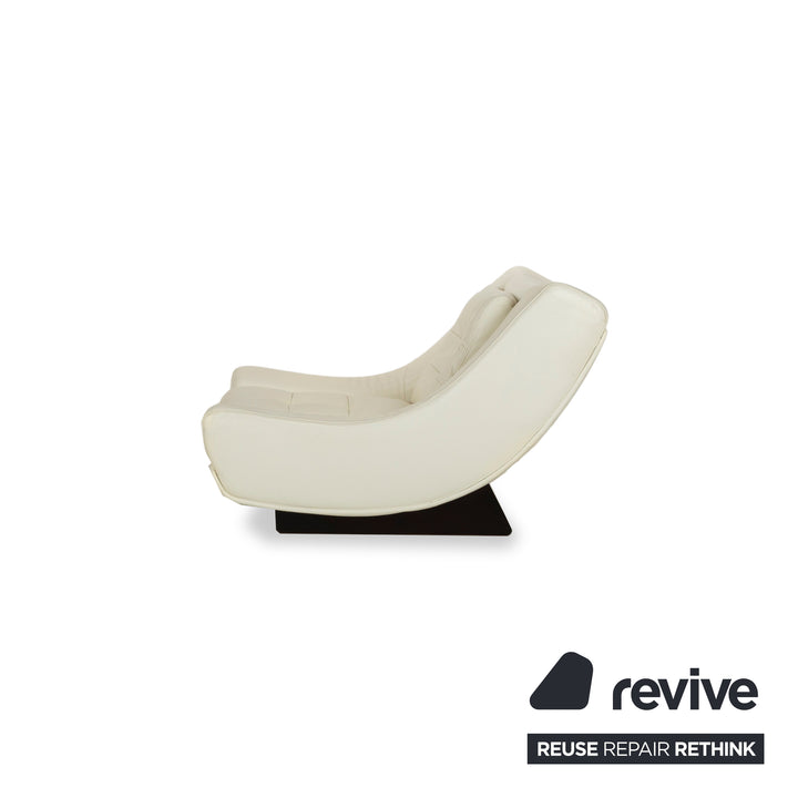 Fauteuil en cuir Nieri chaise longue crème