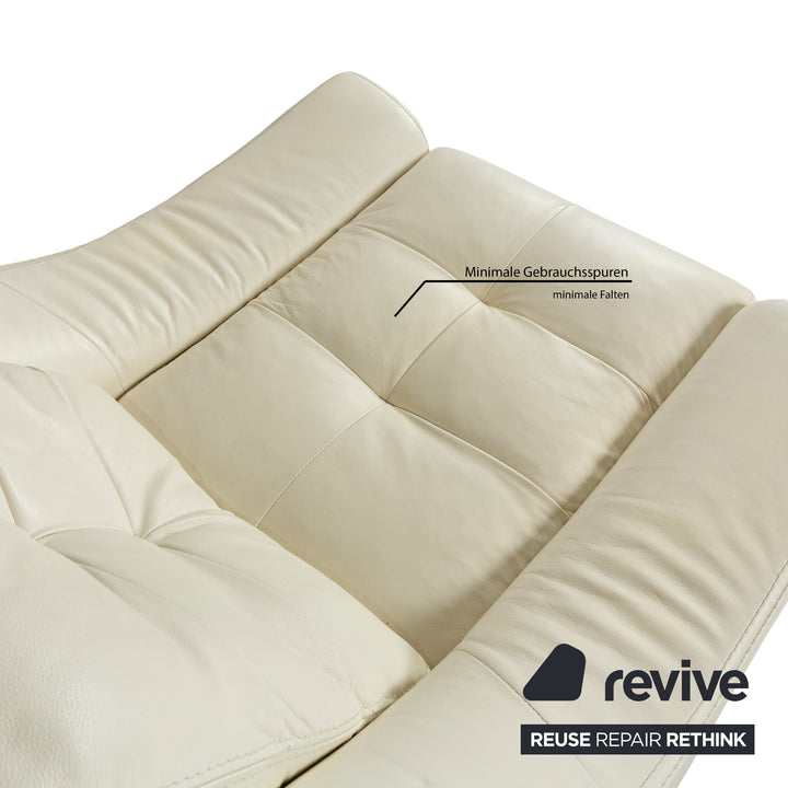 Fauteuil en cuir Nieri chaise longue crème