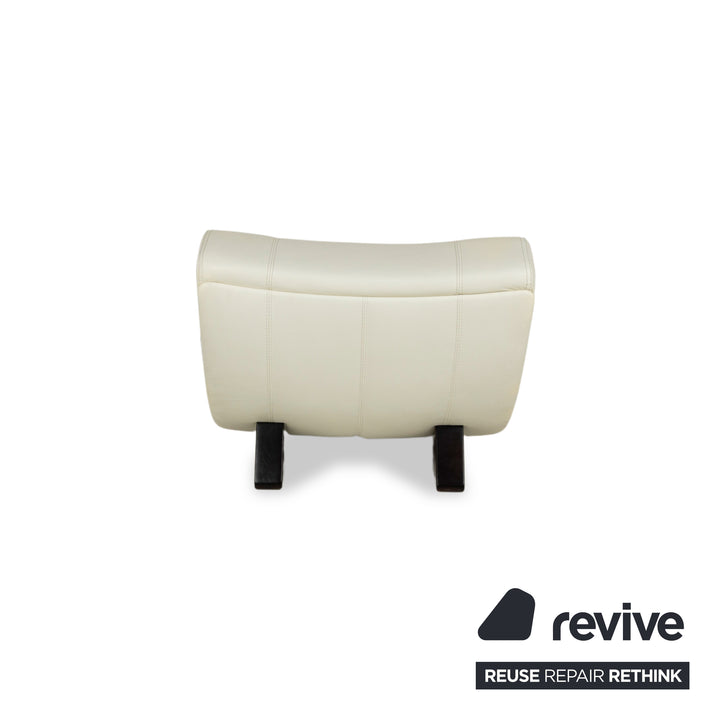 Fauteuil en cuir Nieri chaise longue crème