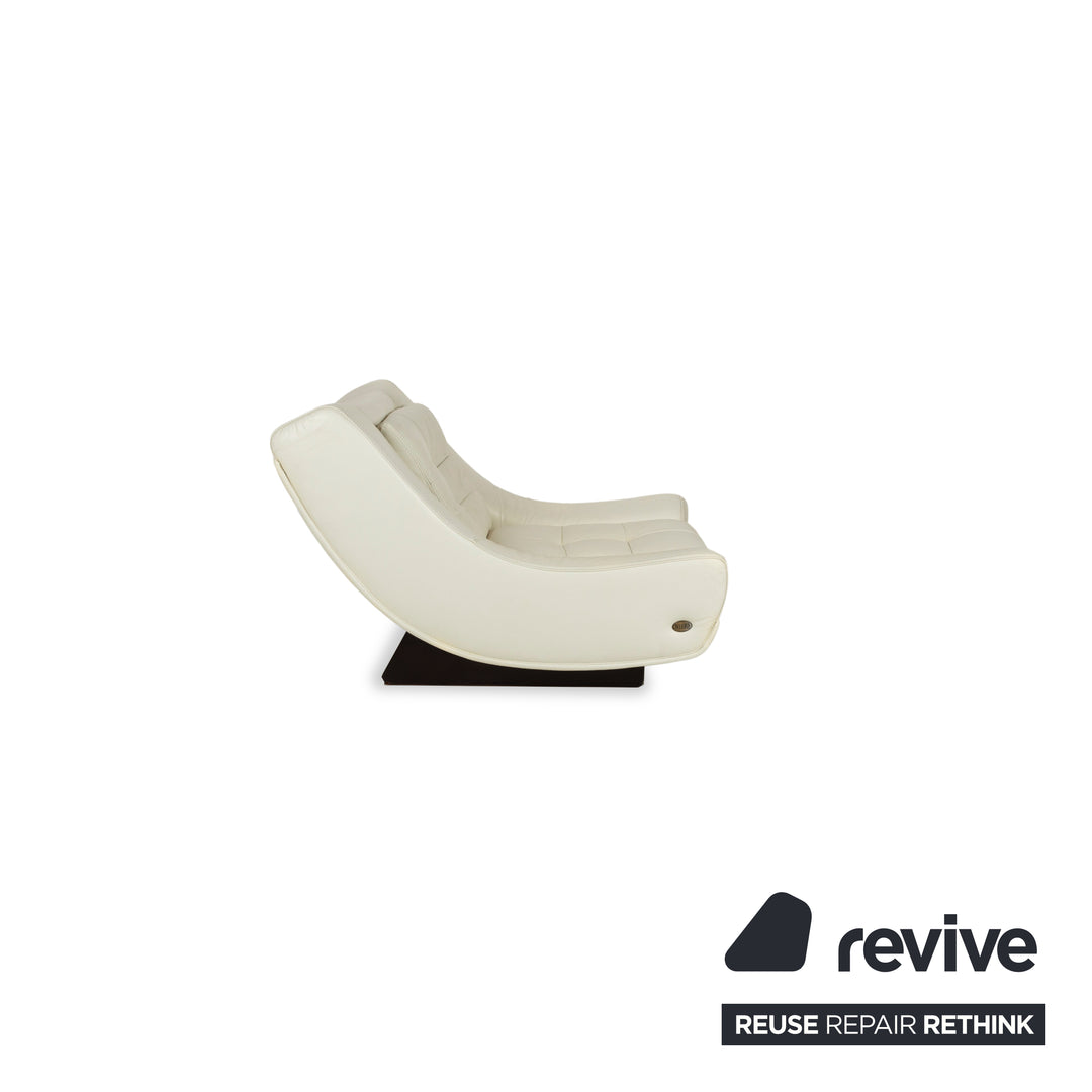 Fauteuil en cuir Nieri chaise longue crème