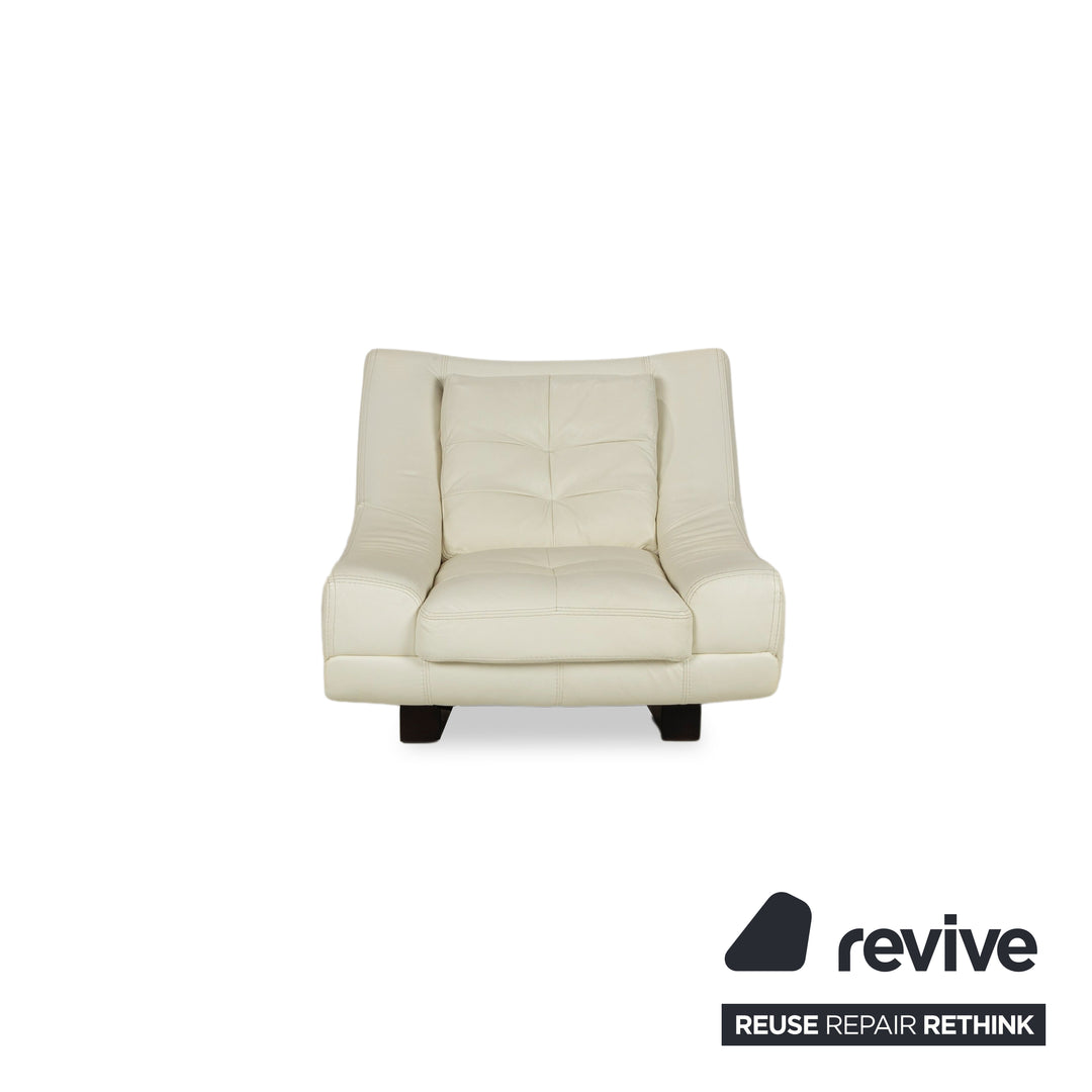 Fauteuil en cuir Nieri chaise longue crème